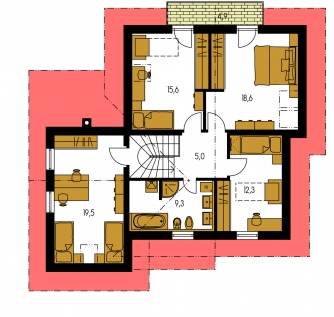 Mirror image | Floor plan of second floor - PREMIUM 221